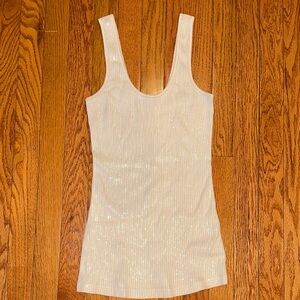 Express White Sequin Tank Top